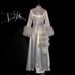 Image of Silver Marabou-cuffed "Beverly" Dressing Gown 
