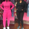 ONE SIZE TWO PIECE HOODIE SET FUSCHIA OR BLACK FITS SMALL 6 up to XLARGE 14