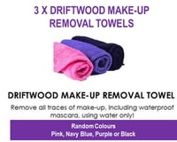 3 Pack - Driftwood Make-Up Removal Towels (Random Colours)
