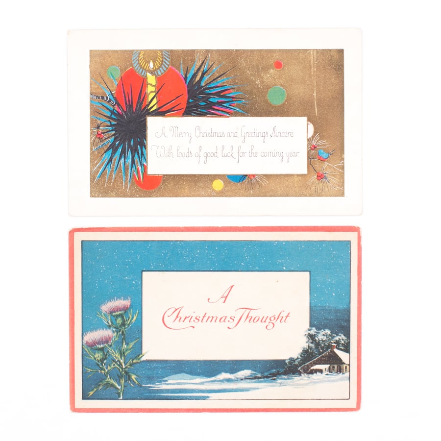 Image of Colorful Christmas Postcards - Set of 2