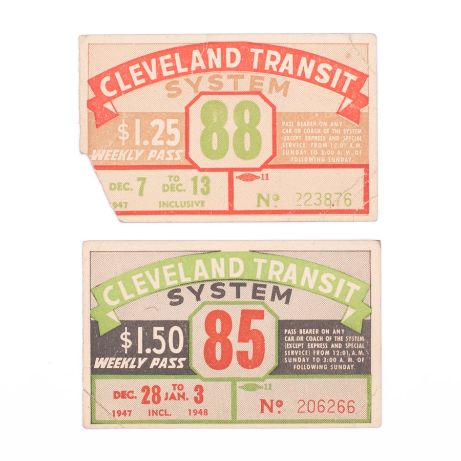 Image of December 1947 Transit Passes - Set of 2