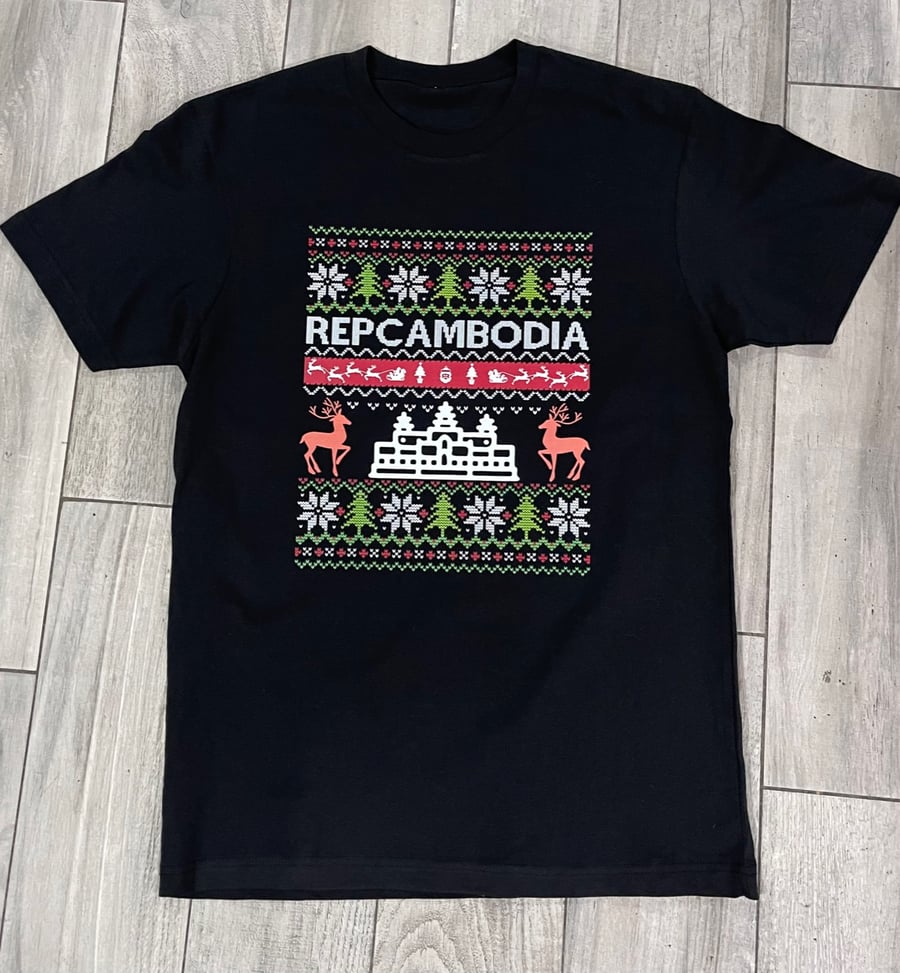 Image of RepCambodia Ugly X-mas Tee Shirt