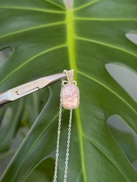 Image 1 of Silver Baroque Pearl Rectangle Crystal Necklace