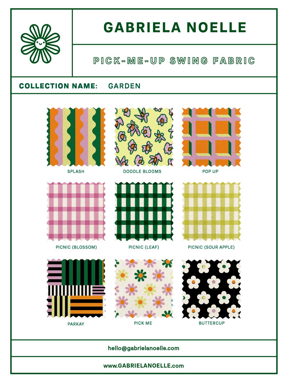 Image of Pick Me Up Swing in Garden Doodle Blooms