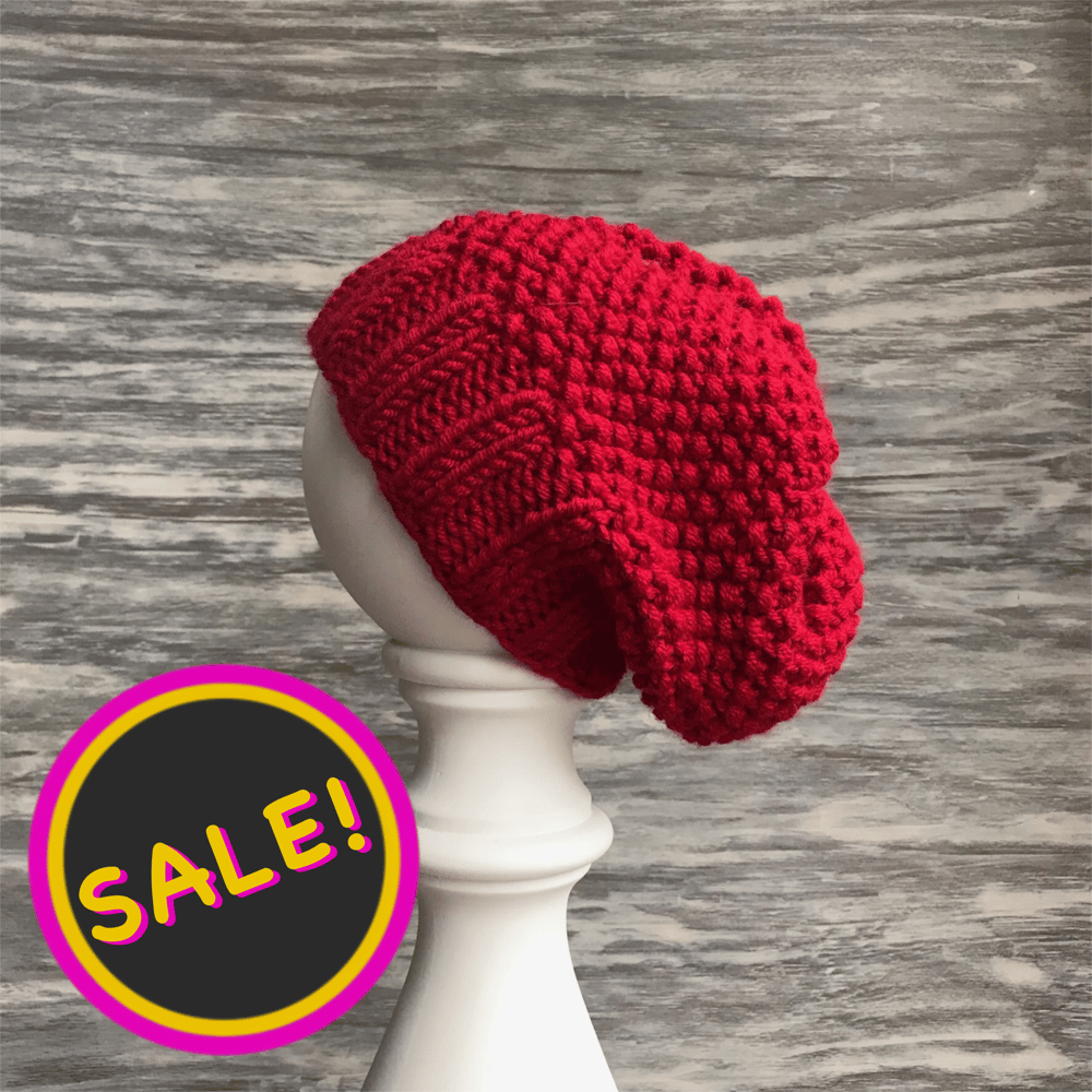 Image of Knitted Beanie - Bright Red