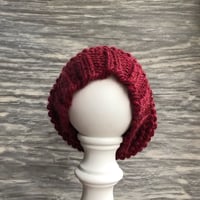 Image 3 of Knitted Beanie - Crimson
