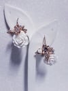 White Butterfly Rose Fashion Earrings 