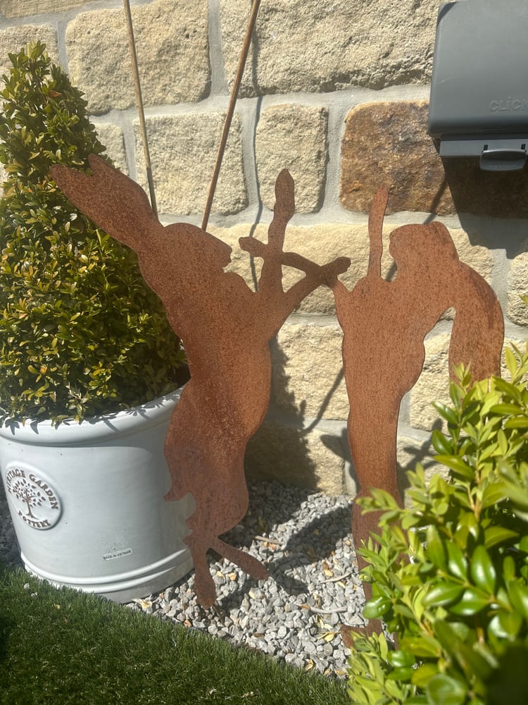 Image of GARDEN BOXING HARES 