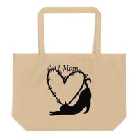 Image 2 of "Cat Mom" Large organic tote bag