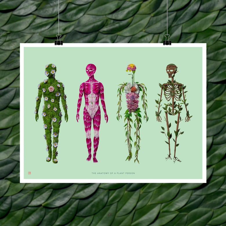 Image of Fine Art Print - The Anatomy of a Plant Person (Female Version)