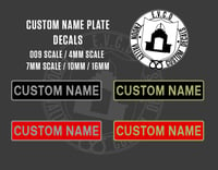 CUSTOM NAME PLATE DECALS  009 / 4mm / 7mm / 10mm / 16mm