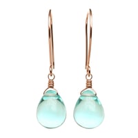 Image 1 of Sky blue glass drop earrings