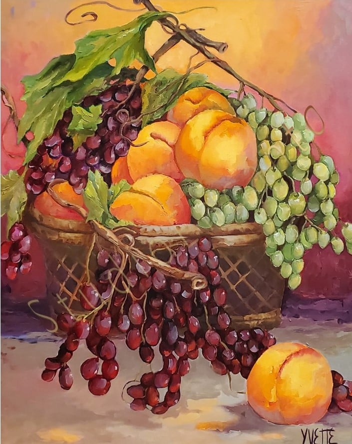 Image of Grapes and Peaches by Yvette Galliher