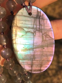 Image 2 of Purple Labradorite Mala with Purple Labradorite Pendant