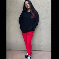 Image 4 of RED Joggers (Unisex) with Embroidered Logos *Matches Red Hoodies