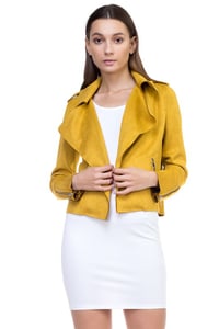 Image 1 of Mustard Suede Moto