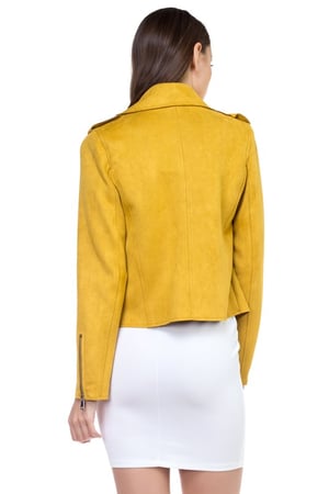 Image of Mustard Suede Moto