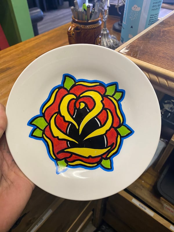 Image of Custom painted plate by Ed Bell