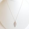 Simple Pave Silver Leaf Necklace