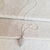 Image 4 of Simple Pave Silver Leaf Necklace
