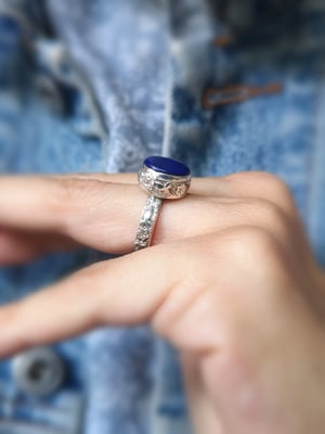 Image of Bague lapis lazuli taille 52 - ref. 6447