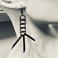Image 1 of BLACK URCHIN | Tubercles Earrings 