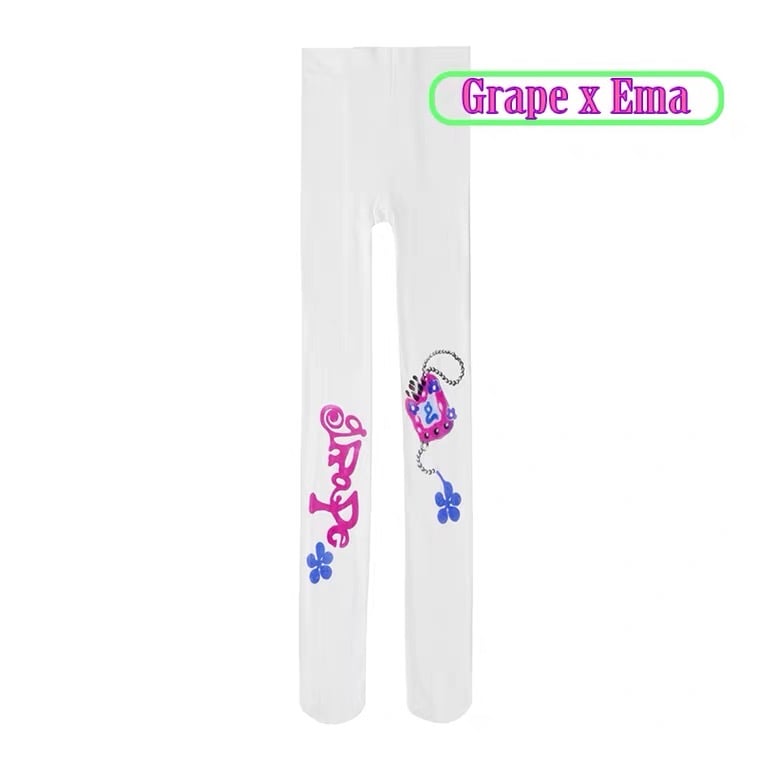 Image of GRAPE * Ema Gaspar   Printed white velvet pantyhose