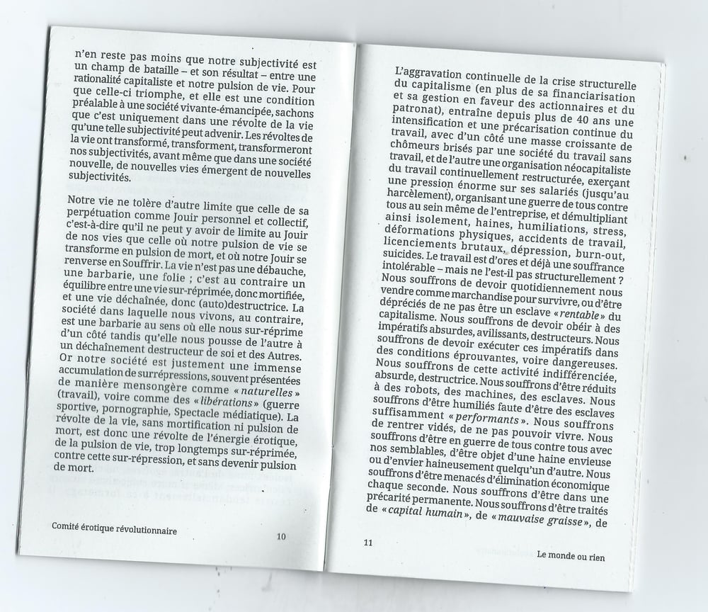 Le monde et l'autonomie ou rien - Comité Erotique Révolutionnaire