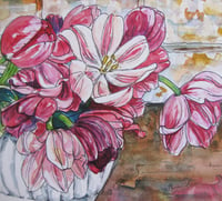 Image 3 of Sandstone and Tulips still life