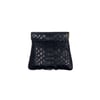 Black Python leather clic-clac purse