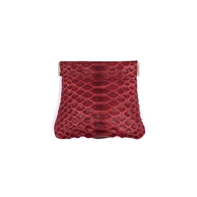 Fuschia Python clic-clac purse