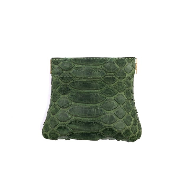 Olive Python clic-clac purse