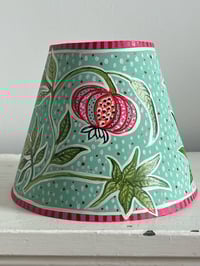 Image 1 of "Pomegranate" - Hand Painted Decorative Fabric Shade for a Table Lamp