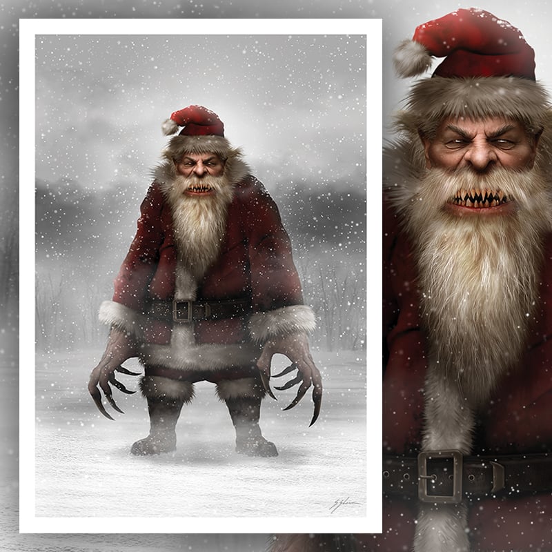 SANTA CLAWS 12" x 17" Signed Print