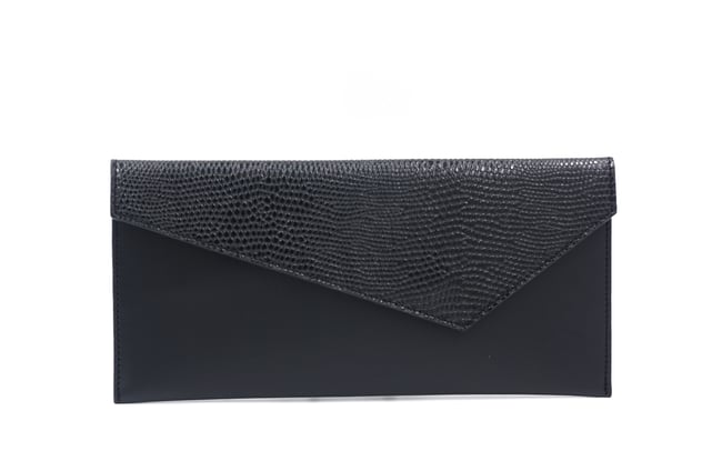 Black croco effect Envelope clutch