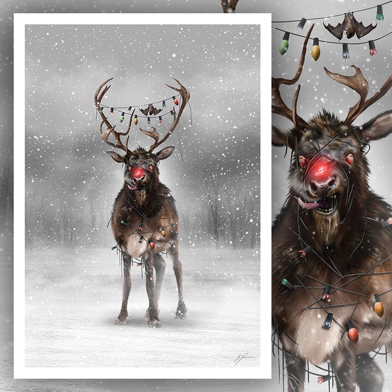 RABID RUDOLPH 12" x 17" Signed Print