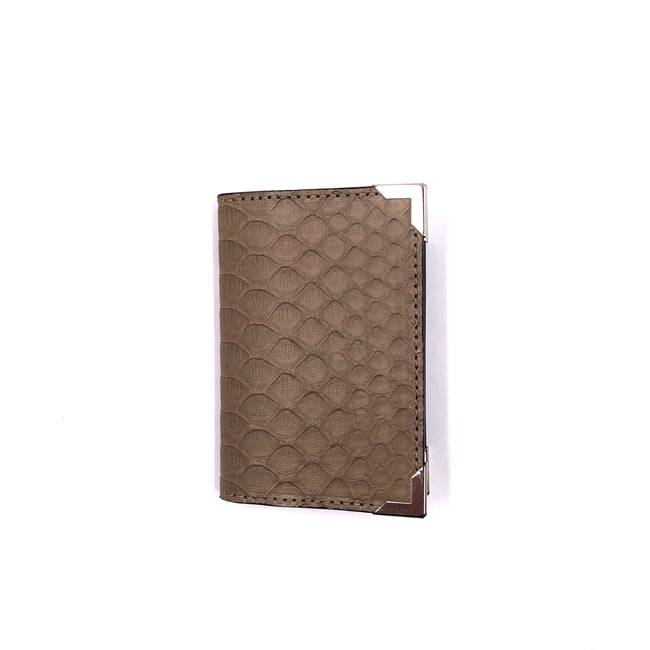 Taupe Python card holder