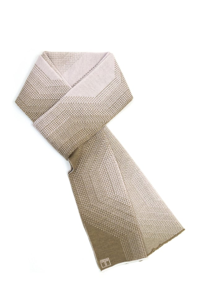 PRISMA camel - rose - beige scarf, by Thijs Verhaar