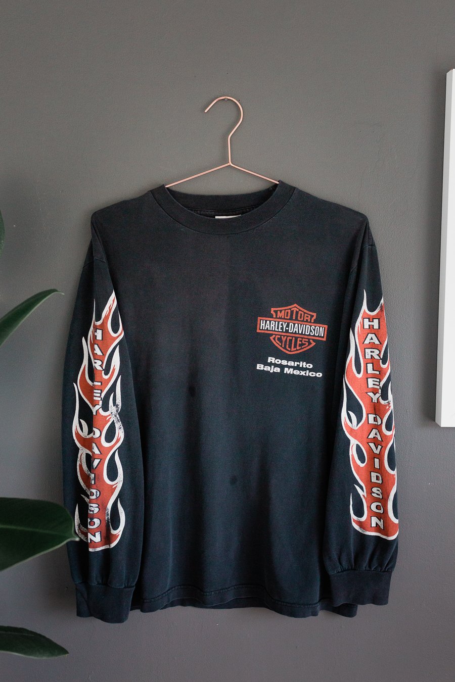 Long sleeve shirt with flames clearance on sleeves