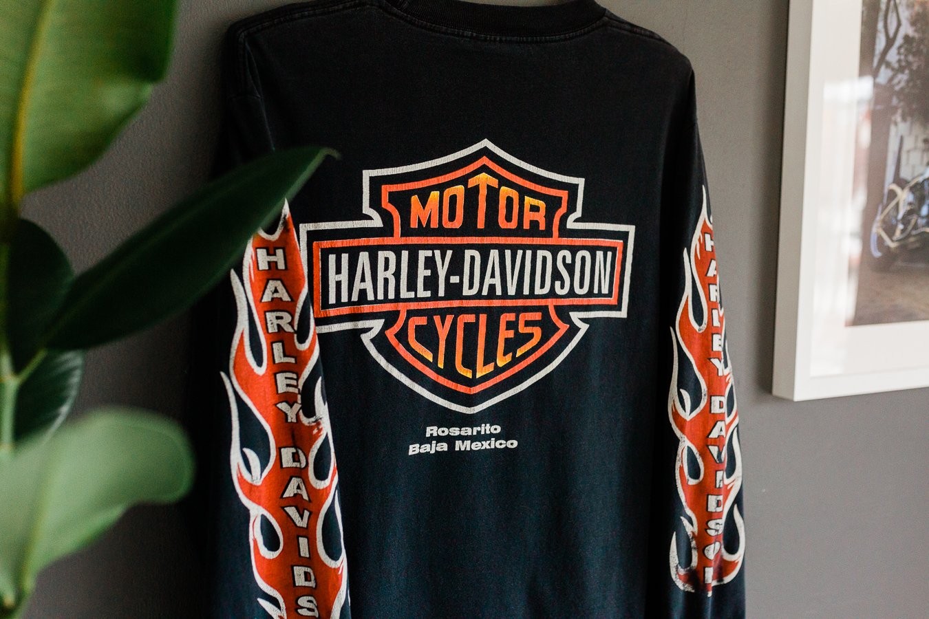 Harley davidson long sleeve hot sale flames