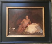 Image 1 of Original Fine Art Painting by Sarah Griffin Thibodeaux "Nude in Brown and Ivory"