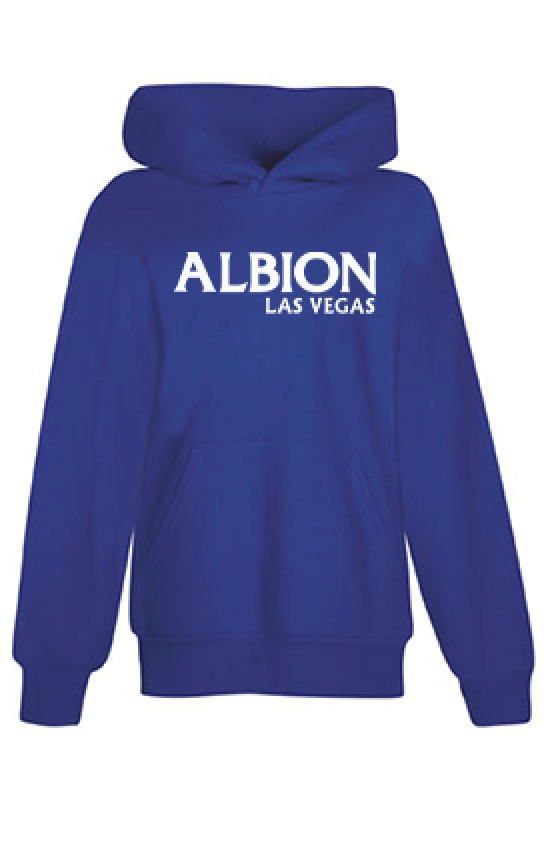 Image of Blue EcoSmart Youth Hooded Sweatshirt with Albion Logo - OPTIONAL PRACTICE GEAR