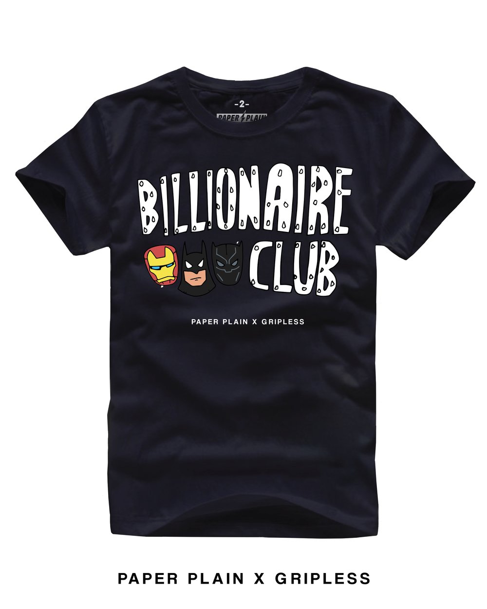 BILLIONAIRE HEROS CLUB TEE BLACK (GRIPLESS COLLAB)