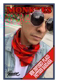 Image 4 of Massive Monkees Plaid Patterned Bandana 