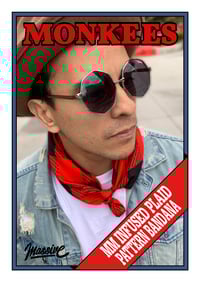 Image 1 of Massive Monkees Plaid Patterned Bandana 