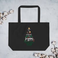 Large organic holiday vegan tote bag