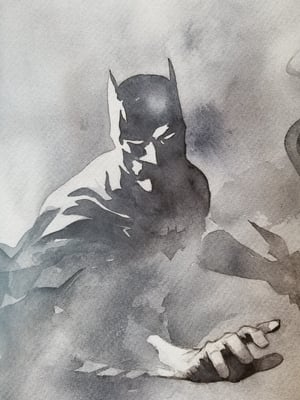 Batman in the Gray PRINT, Ships FREE to US