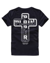 Image 1 of RAISED IN EAST VAN CROSS TEE BLACK