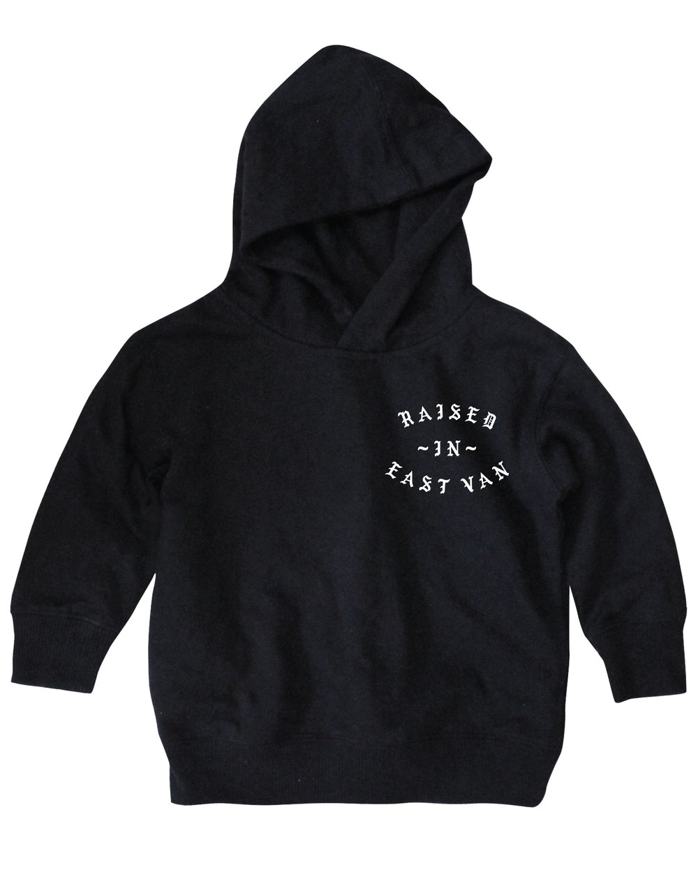 RAISED IN EAST VAN CROSS HOODY BLACK