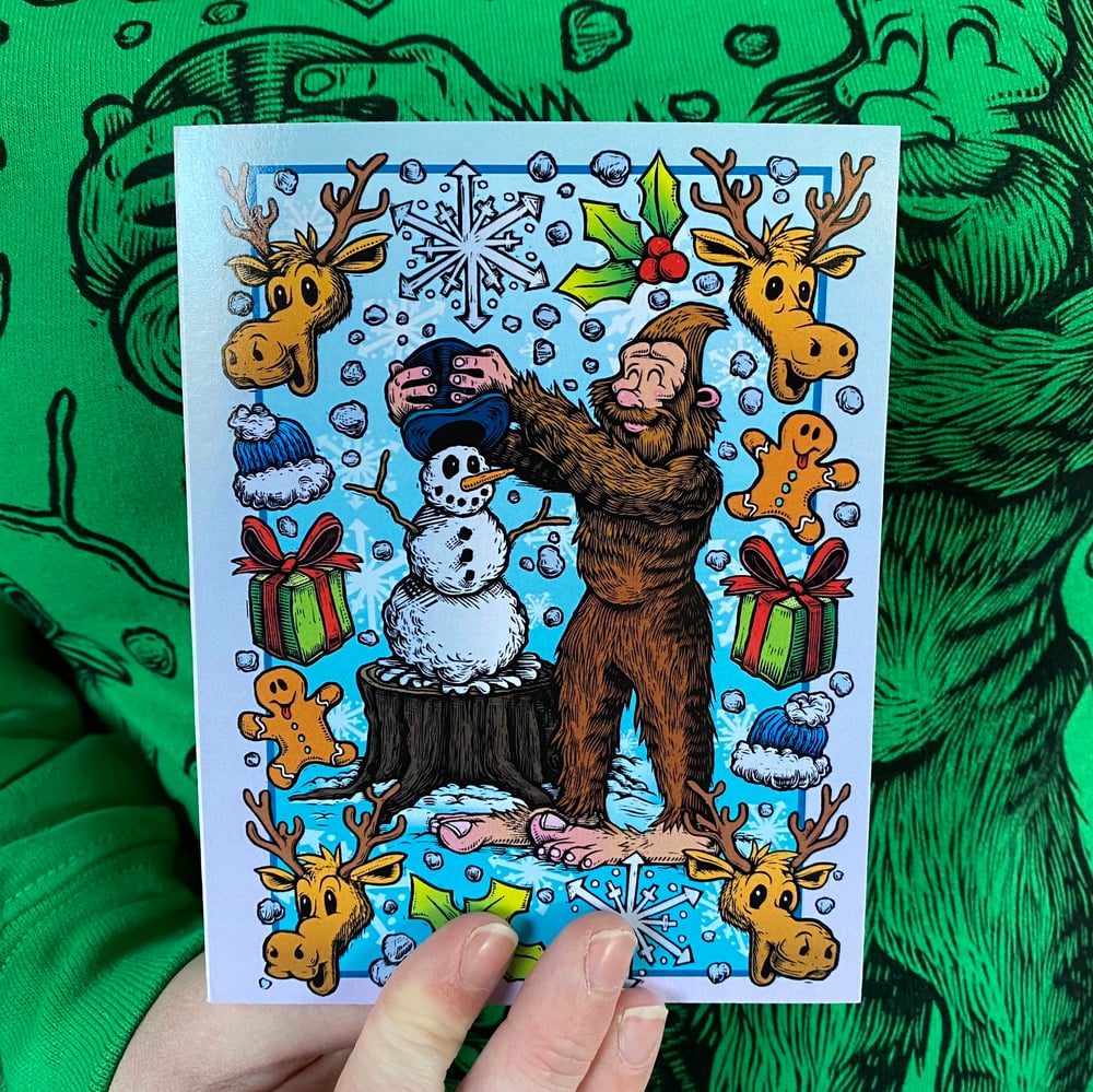 Holiday Card **SET OF 5**- Do you wanna build a Snowman, Mr. Foot?